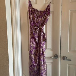 Purple Zara paisley wrap dress